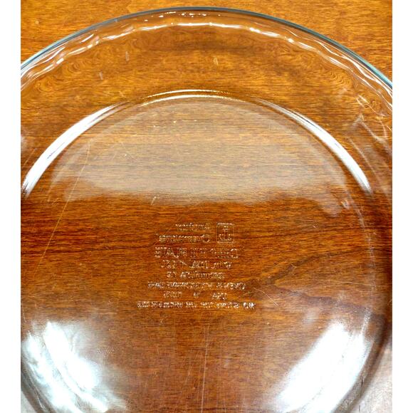 Vintage Anchor Hocking Fire King Crimp Edge Clear Glass Deep Pie Dish 9" - Picture 7 of 7
